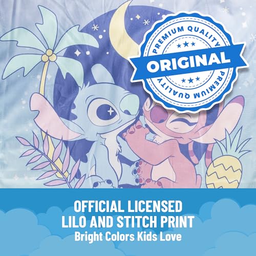 Image of Jay Franco Kids Slumber Bag and Pillow - 54 x 27 Inch Comfy Indoor Sleeping Bag for School and Sleepovers, 2 Piece Set, Multi - Lilo & Stitch