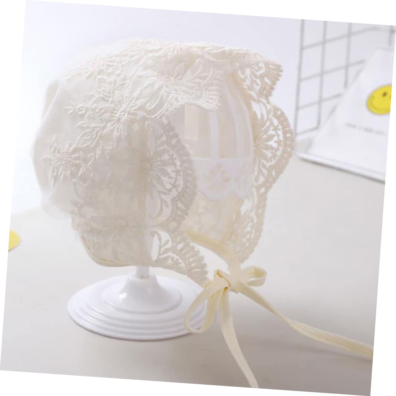 GALPADA 8piezas Gorro De Encaje para Sombrero para Recién Nacido Accesorio Elegante para Bautizos y Cumpleaños Protección Solar UPF para