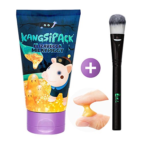 Elizavecca Milky Piggy Kangsi Pack 24k Gold Mask with Facial Mask Brush, Blackhead Removal, Deep Cleansing, Skin Softening, Peeling face mask for Skin Trouble, Pore Care