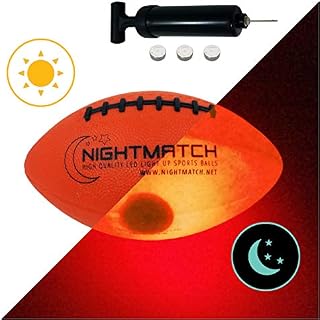 NIGHTMATCH Light Up Football Kids Edition INCL Ball Pump and Spare Batteries