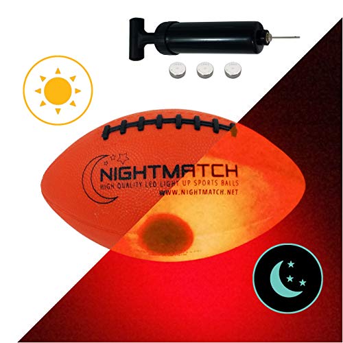 NIGHTMATCH Light Up Football Kids Edition INCL Ball Pump and Spare Batteries