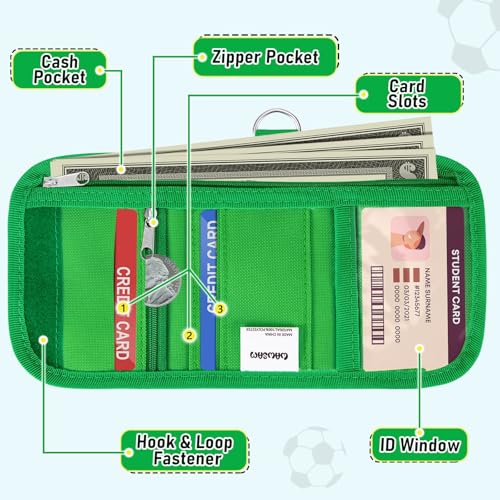 Image of WAWSAM Soccer Kids Wallet for Boys, Trifold Boys Wallet for Kids Ages 4-18
