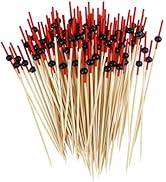 WINOMO カクテルピック カクテルピン フルーツピック ケーキトッパー ピック 菓子 果物 飾り パーティー用 約100本セット （ 黒のフラットビーズ ）