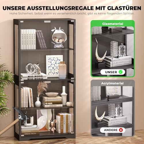 Sammlervitrine Brottar mit LED Beleuchtung und Glastüren