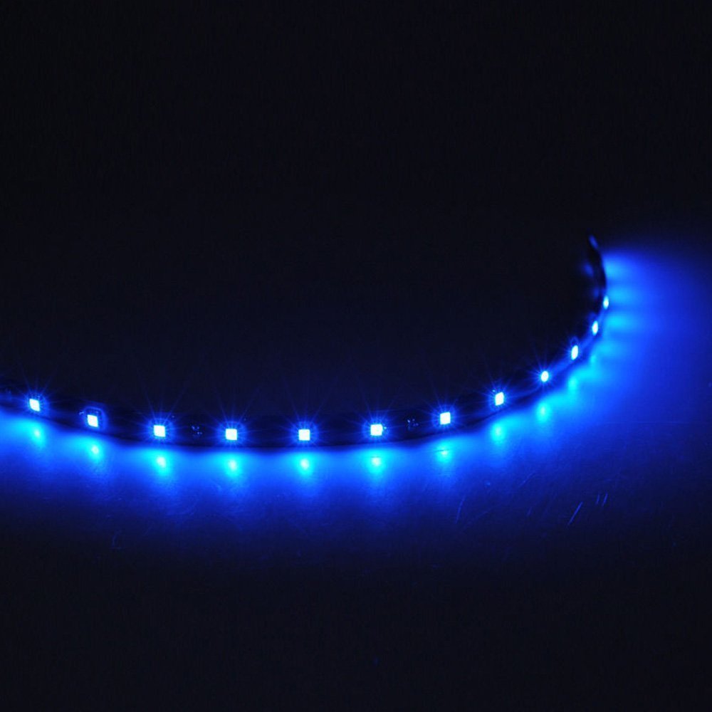 8 X 30cm 15SMD Blau LED Auto KFZ Innenbeleuchtung Streifen Strip Leiste Lichterkette Wasserdicht DC 12V (Blau 8pcs)