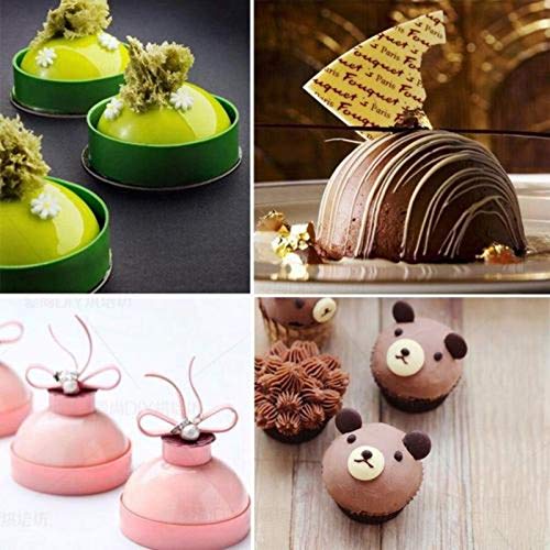 Molde de chocolate com esfera de 6 furos, 2 pacotes para fazer chocolate, bolo, geleia, pudim, forma