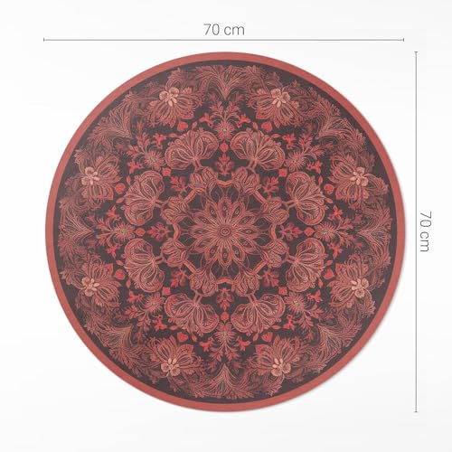 Tapis de sol salon en vinyle imprimé tropical rond ø70 cm durable - 4