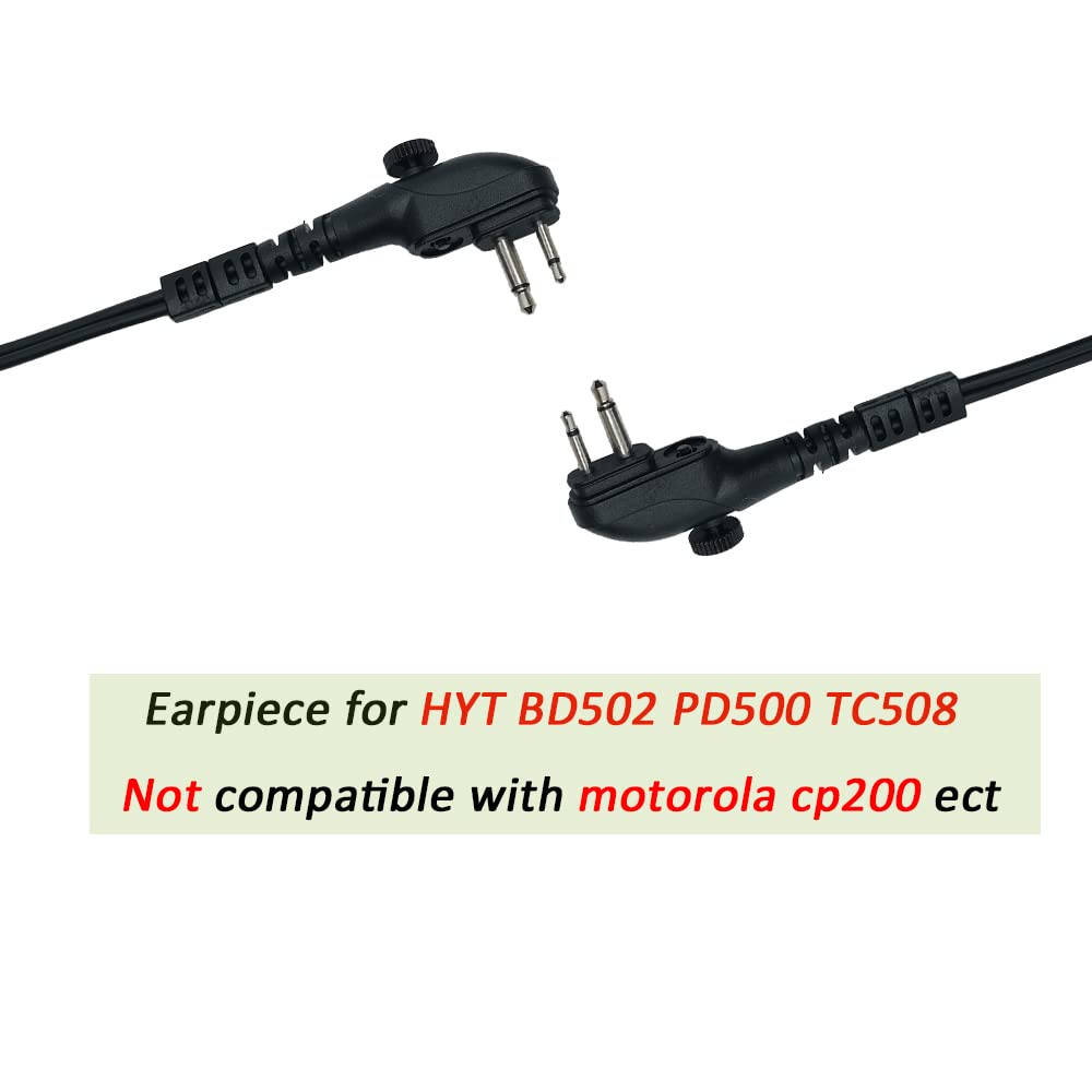 Auricolari acustici con microfono PTT per radio walkie talkie HYT HYT BD502 BD502i PD502 PD562 TC-508 TC-580