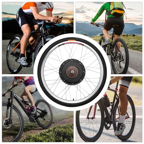 SEANESZTI Electric Bike Conversion Kit, 48V 1000W 26\" Rear Wheel E-Bike Conversion Kit with Powerful Controller, 7-Speed Ebike Hub Motor Kit Ebike Wheel Kit with Pedal Assistant Sensors - Thumbnail 7
