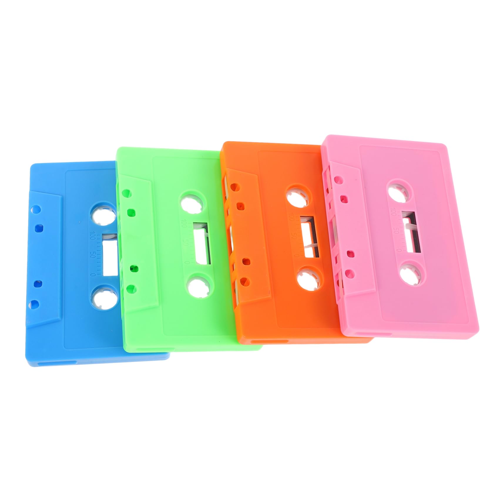 HEMOTON Leere Retro Kassetten Selbstgemacht Bunte Audiokassetten für Aufnahme Wanddekoration Vintage Kassette ohne Band Kreative Partygastgeschenke 4 Stück (orange Rosa Hellgrün Blau