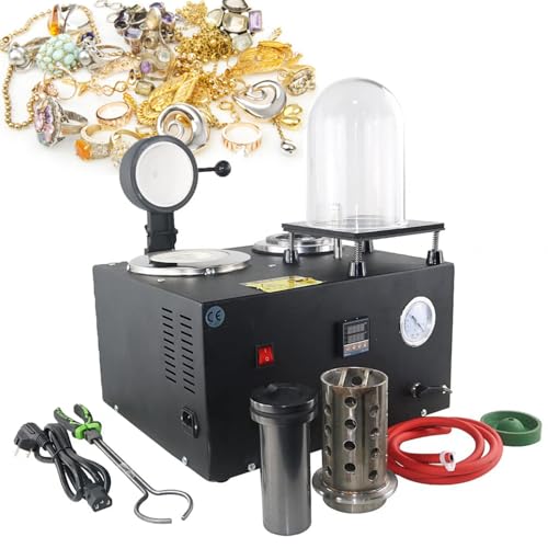 MTTXY Vacuum Casting Machine, 2L Vacuum Investing Casting Investment Machine, Gold Melting Furnace, Lost Wax Cast Combination with Graphite Crucible for Scrap Silver Gold