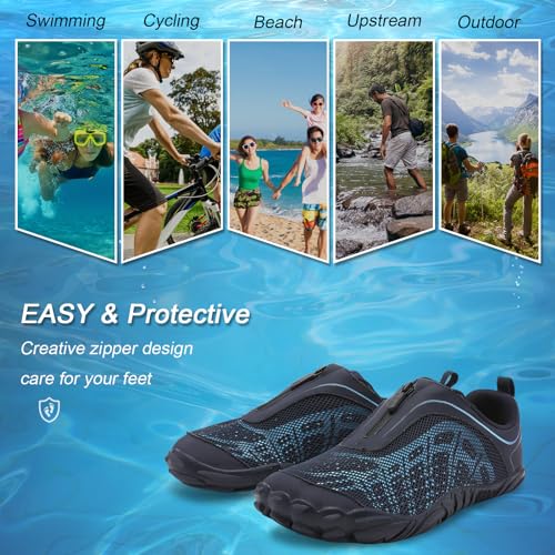 Scurtain-Unisex-Mens-Womens-Water-Shoes-Athletic-Sports-Aqua-Shoes-Barefoot-Hiking-Water-Shoes-Quick-Dry-Yoga-Pool-Swim-Surf-Beach-Walking-Shoes-with-Zipper