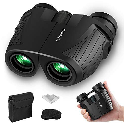 Infreecs Fernglas Kompakt 10x25 Ferngläser Klein Wasserdicht Fernglas Klein für Erwachsene und Kinder, HD Feldstecher inklusive Tasche, Vogelbeobachtung, Wandern, Sightseeing, Tierwelt und Sport