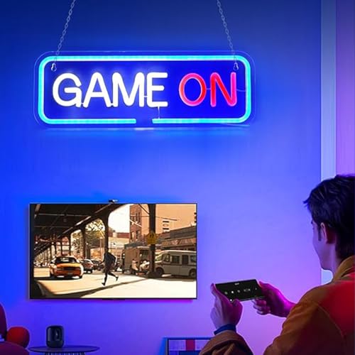 Image of LED Game Sign Game Zone Neon Signs Gaming Room Wall Art Decor Man Cave Lights Signs Gamer Home Bedroom Decoration USB Powered Brightness Adjustable