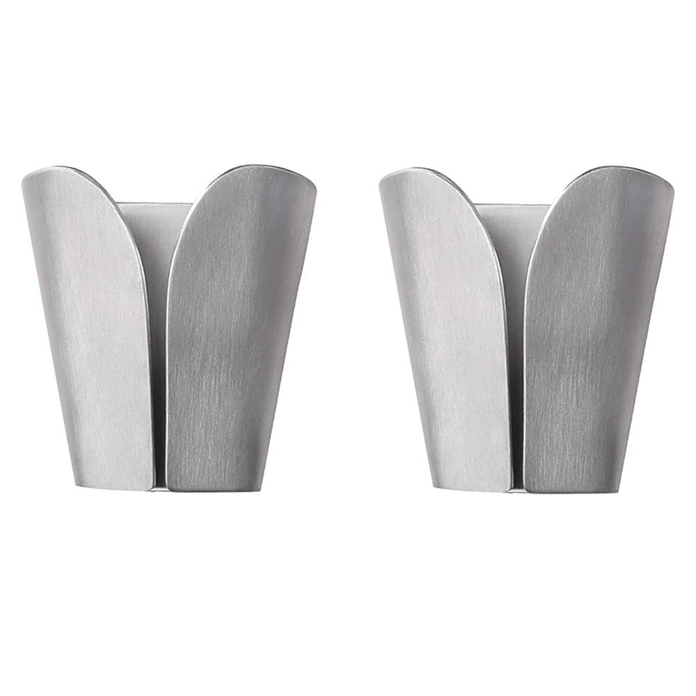 ☆バスルーム棚2層貼るタイプフック5個クロームシルバーウォールラックタオルフック Amazon.co.jp: タオルフック2個、シンプルなバスルームフック