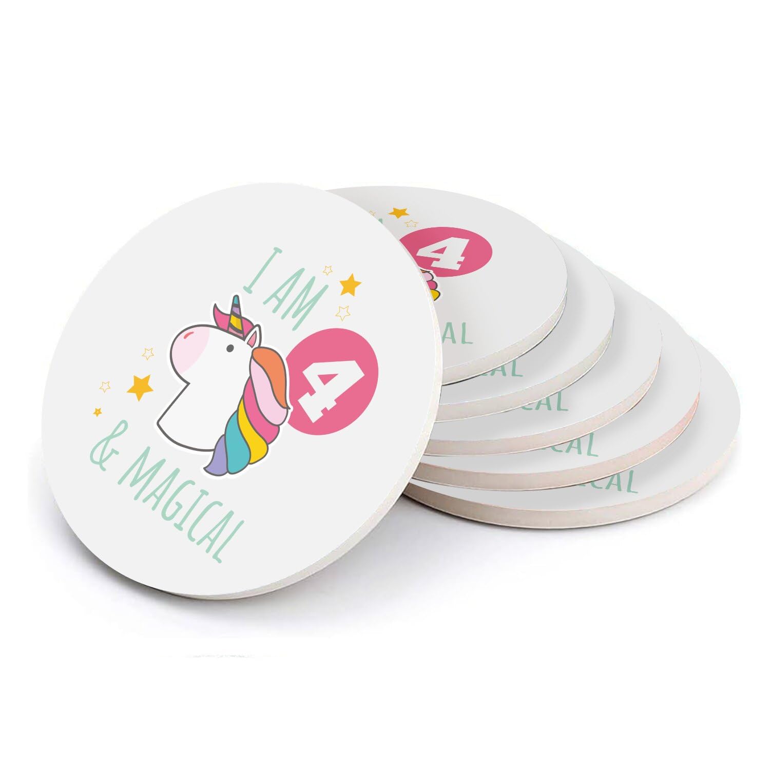 Sous-verre licorne anti-tache en céramique | Protéger la table pendant l'anniversaire 4 ans