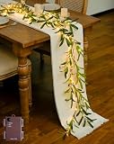 JMEXSUSS Artificial Olive Lighted Garland for Fireplace Decor, 100 LED 6 Ft Christmas Mantel Garland Fairy Lights Battery Operated, Vines with Lights for Table Bedroom Wedding Easter Spring Decoration