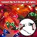 PREXTEX Christmas String Lights with Green Wire - 100 Count, 20 Ft Multicolored Christmas Tree Lights for Xmas Decorations Indoor and Outdoor - Incandescent String Light for Patios, Fences, Holidays