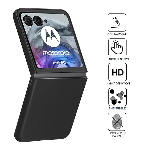 GEJEFA Case for Motorola Razr 2024/Razr 50, Ultra Thin Hard PC All-Inclusive Shockproof Protective Phone Case for Motorola Razr 2024 [Anti-Scratch][Anti-Yellow], Black by GEJEFA - Image 2