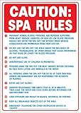 HY-KO Products 20416 Spa Rules Florida Heavy Duty Plastic Sign, 27' x 19', White/Blue/White/Red