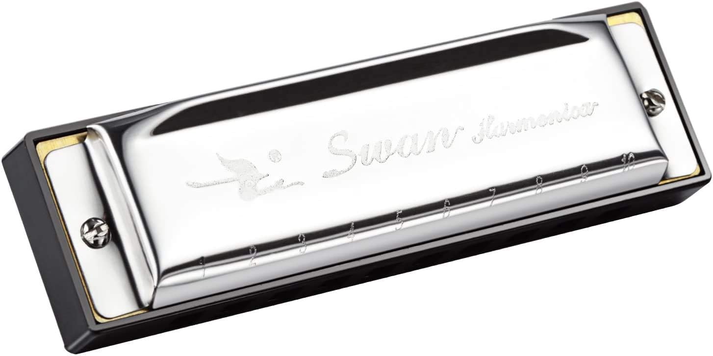 Swan 10 Hole 20 Tones Harmonica Key of C Blues,Mini Harmonica for Beginners : Musical Instruments