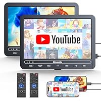 10,5 Zoll DVD Players Auto 2 mit HDMI-Eingang, 5-Stunden-Akkulaufzeit, DVD-Player Auto, USB/TF-Karte, Speicherkapazität, Wiedergabe gleicher/verschiedener Filme, Regionsfrei