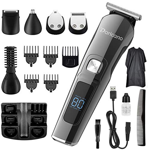 Beard Nose Hair Trimmer, Cordless Low Noise IPX7 Waterproof Hair Clipper, 6 in 1 Multi-function ear hair trimmer for men