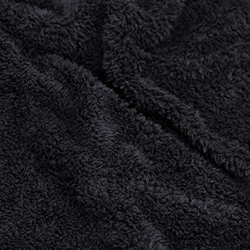Facitisu Men's Winter Jacket Heavyweight Fleece Hoodies Full Zip Up Sherpa Lined Fleece Sweatshirt Black 3X-Large