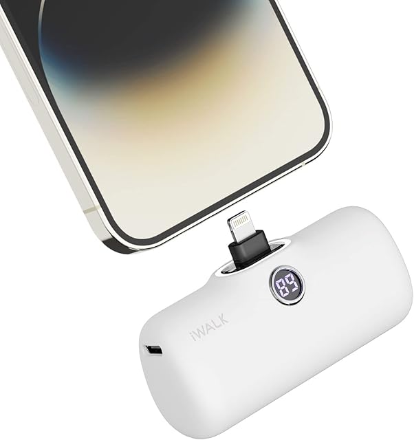 iWALK Portable Charger 4800mAh Power Bank Small and Cute Battery Pack Fast Charging power bank Compatible with iPhone 14/14 Plus/14 Pro/14 Pro Max/13/12/11 /XS/XR/X/8/7/6/Plus and More,White