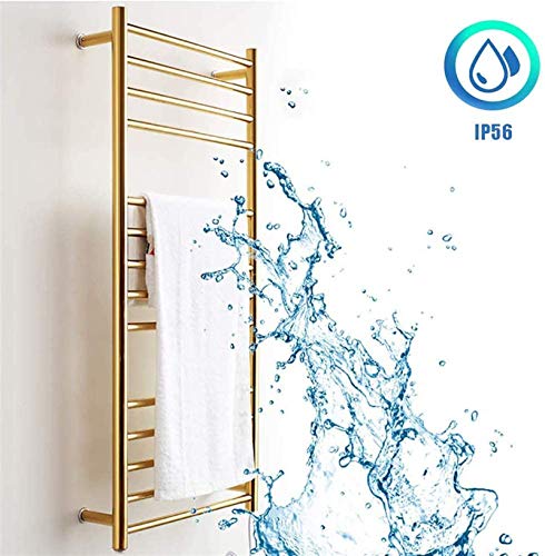 Toallero eléctrico de acero inoxidable 304 dorado para baños lujosos 7