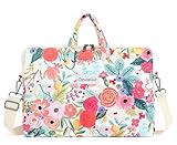 Canvaslove Water Resistant Laptop Shoulder Sleeve Case Bag for MacBook Pro 16 inch and 15.6 inch and 16 inch laptop (Flowers)