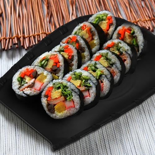 Plato Sushi Estilo Japonés 9 Pulgadas Negro Mate miniatura 6