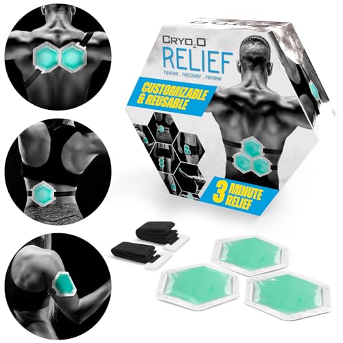 Relief Gel Ice Packs Reusable, Coldest Reusable Ice Packs for Injuries, Cold Packs, Customizable for Knee, Back, Hip, Joint Pain, Muscle Recovery, Quick and Easy 3 Minute Treatment Time, 3-Pack