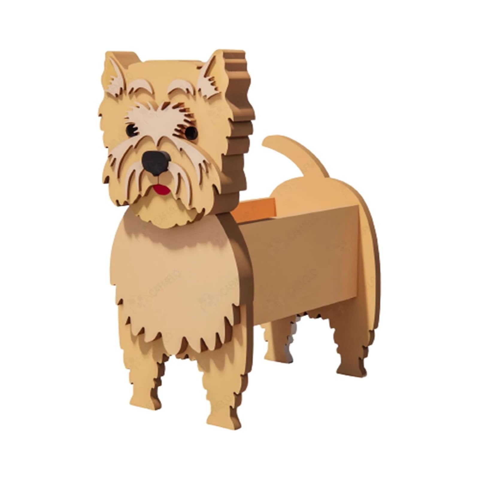 Hiiaodecor Creative PVC Dog Decoration Planters Cairn Terrier Cute Animal Shape Bonsai Holder Art Planter Pot Suitable For Villa Indoor And Outdoor Plants Decorative Ornaments 16.93 * 9.84in