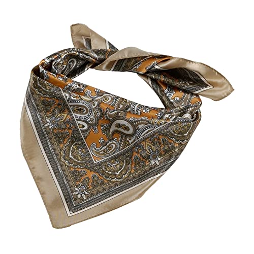 QBSM Womens 23.6 inch Satin Silk Feeling Formal Square Neck Scarf Head Hair Wraps Kerchief