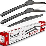 RAINTOK Windshield Wiper Blades Replacement for 2012-2019 Fiat 500 Original Factory Quality Front Rear Wipers Blade Set for My Car - 24' 14' 12' (Pack of 3)