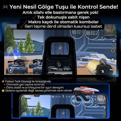 Coofbe Profesyonel 400Mah Type-C Girişli Mobil Oyun Kolu Telefon Joystick Telefon Ateş Tetik Gamepad Joystick - Görsel 4