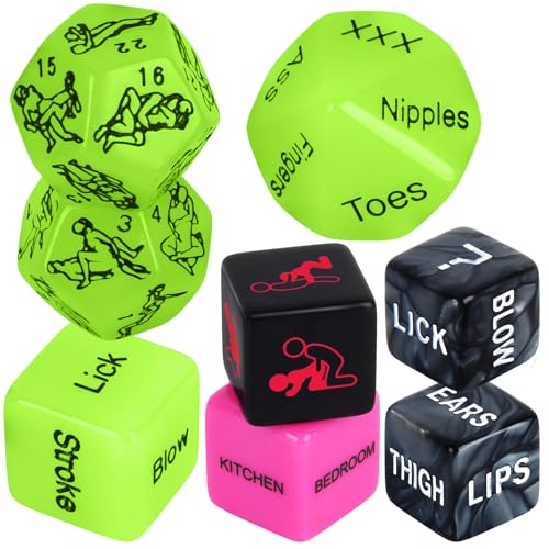 Sex Dice Sex Game Positon Dice Adult Game for Date Night Positions Game Couples Sex Toys Positon for Date Night Sex Games Naughty Valentines & Romantic (Glow Set)