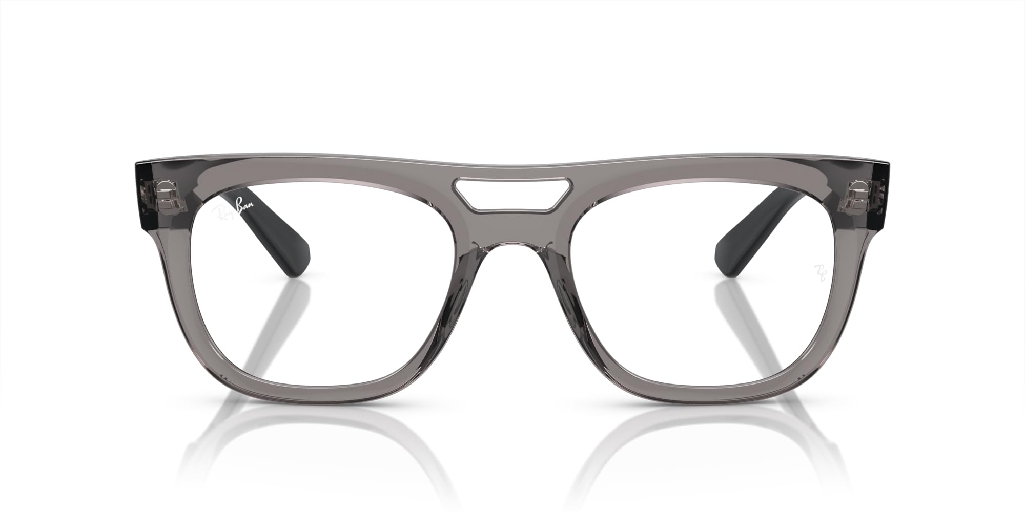 Ray-Ban RX7226 Lloyd Square Prescription Eyewear Frames, Transparent Gray/Demo Lens, 54 mm