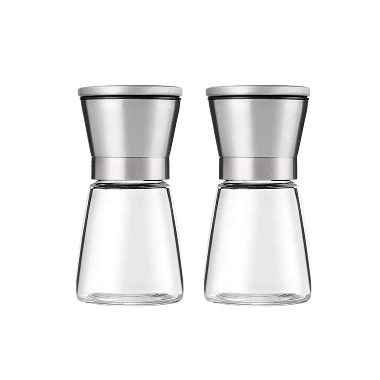 1/2 pezzi macinino manuale for sale e pepe in acciaio inossidabile agitatori for macinini da cucina(Short grinder 2pcs)