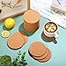 Lallisa 100 Pcs Cork Coasters for Drinks, Thick Absorbent Cork Coasters Bulk, Heat Resistant Plain Cup Mats for Gifts Reusable Circles Cup Pad for Wine Glass, Coffee Mug Crafts(Round)