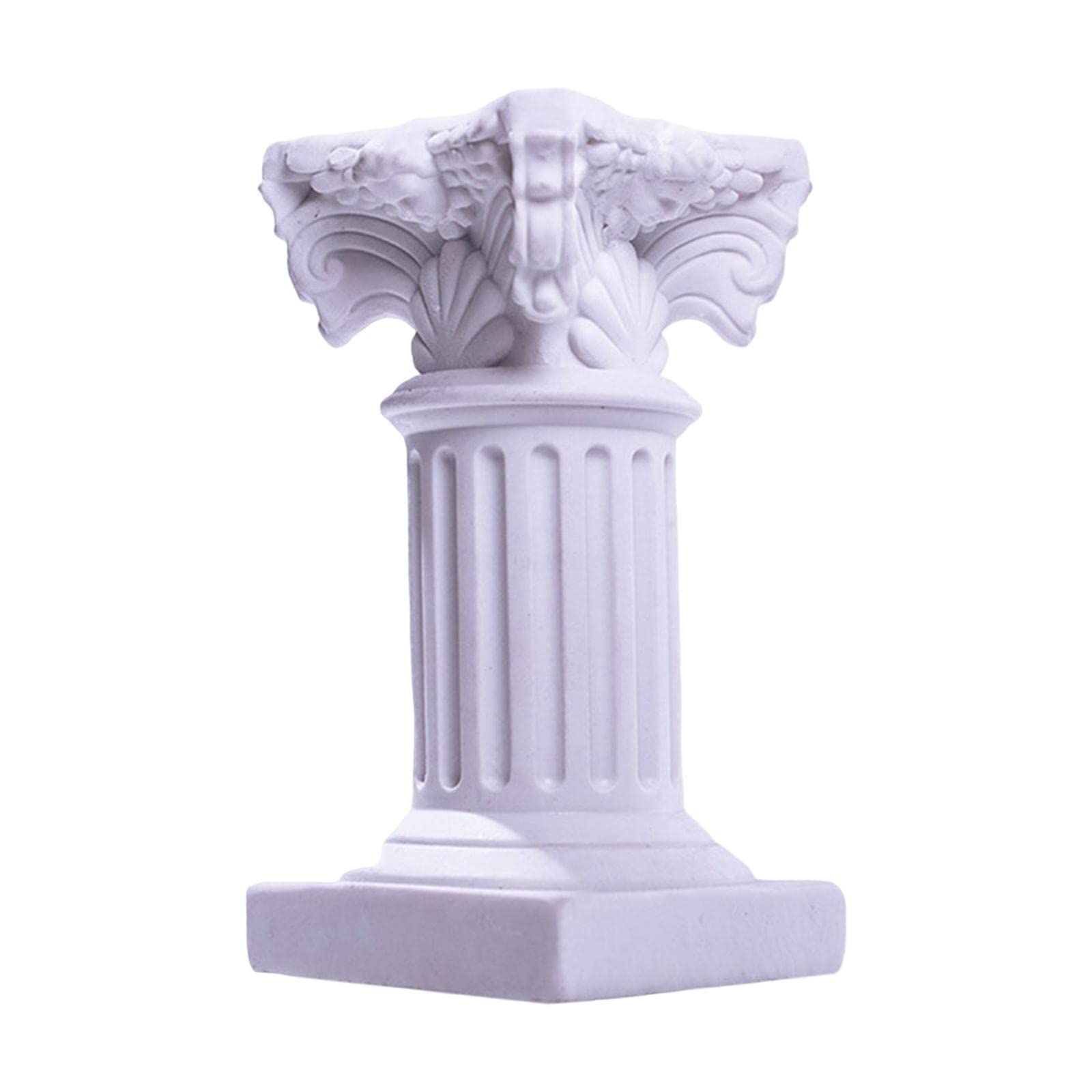 Statua in miniatura a colonna romana con piedistallo, colonna greca, per tavolo paesaggistico, bianco, 3,5 x 6,5 cm