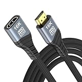 16K 10K 8K HDMI2.2 Extension Cable,HDMI Male to Female Extender Adapter,16K@60Hz 8K120Hz 4K240Hz,Ultra High Speed 96Gbps Compatible with Blu-Ray Laptop PS5 Xbox Player HDTV (HDMI Extension 1.5M)