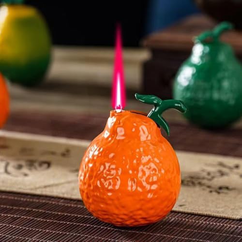 Encendedor Pomelo Life naranja con llama resistente al viento miniatura 4