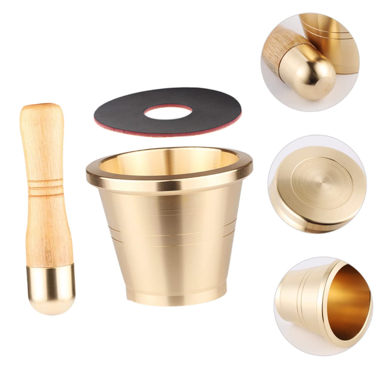 Cabilock Retro Copper Mortar and Pestle for Grinding Medicinal Powders Spices and Herbs Food Grade Bowl with Pestle Easy to Clean Rustic Grinding Tool for Kitchen and Pharmacy Use