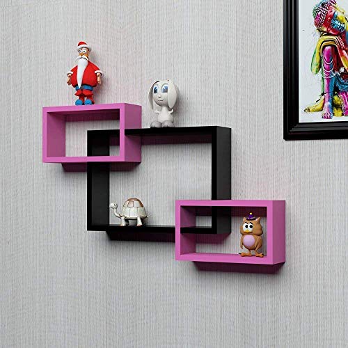 Image of Wooden handicrafts Wooden Wall Rack Shelves Set of Wall Shelves MDF -Medium Density Fiber Home Decoration Wall Decor