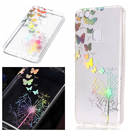 Funda Huawei P10 Lite, CHcase Slim Luxury Glitter Sparkle Bling Cute Case con Rave Holographic Laser Brillante Flexible Transparente Crystal Clear Soft TPU Silicone Case Cover para Huawei P10 Lite -8