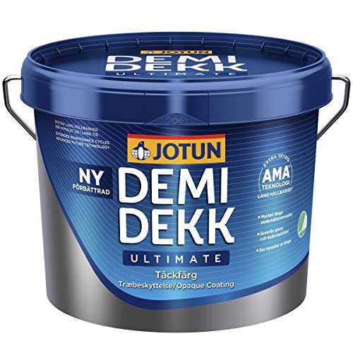 JOTUN DEMIDEKK ULTIMATE Täckfärg Holz-Farbe | Wetterschutz-Farbe | Holzschutz-Farbe | Absolute Premium-Qualität |3 Liter DEMPET SORT 9938
