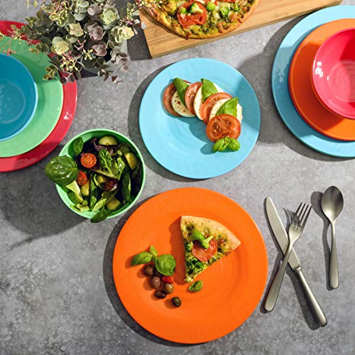 image for Gibson Home Brist Melamine Plastic Dinnerware Set, Service for Four (1