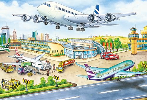 Schmidt Spiele 56508 Verkehrsmittel, 4 Kinderpuzzle im Metallkoffer, 2x26 und 2x48 Teile